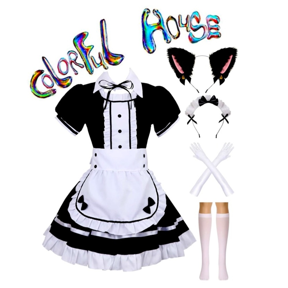 COLORFUL HOUSE Cosplay French Apron Maid Fancy Dress Costume Women’s Sz XL